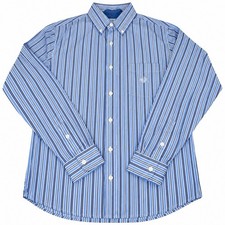 Chaps Men’s Med Blue White Stripped Button Down