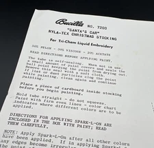 Bucilla Tri Chem Ready To Paint Liquid Emb 7200 Santa Car Christmas Stocking LG