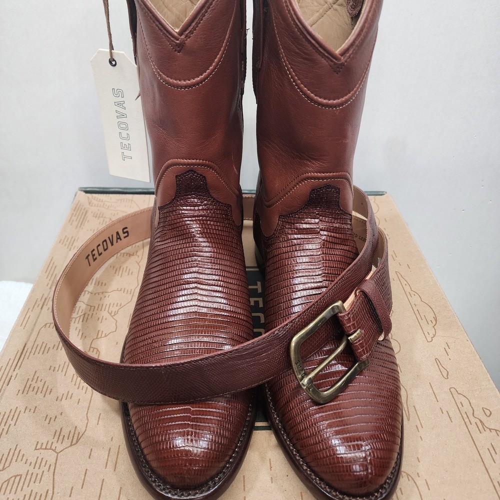 Tecovas- The Nash Bourbon Lizard Dark Brown w/ belt | eBay