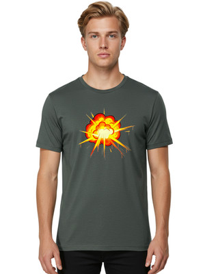 Explosion-5 Mens Graphic Tee, 100% Cotton, Casual Summer Wear