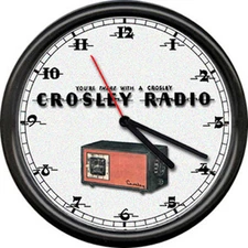 Crosley Tube Radio Dealer Service Sales Sign Wall Clock