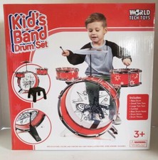KID'S BAND DRUMSET WORLD TECH TOYS, RED or BLUE