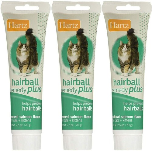 Hartz Hairball Remedy Plus Paste für Katzen, hilft Haarballen vorzubeugen, 3er Pack