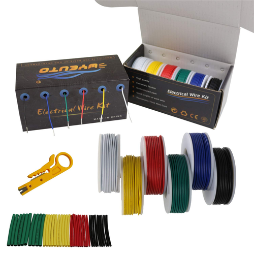 22Awg Stranded Wire Core Hook up Wires-6 Different Colored Jumper Wire 26.3Ft or - Picture 3 of 12