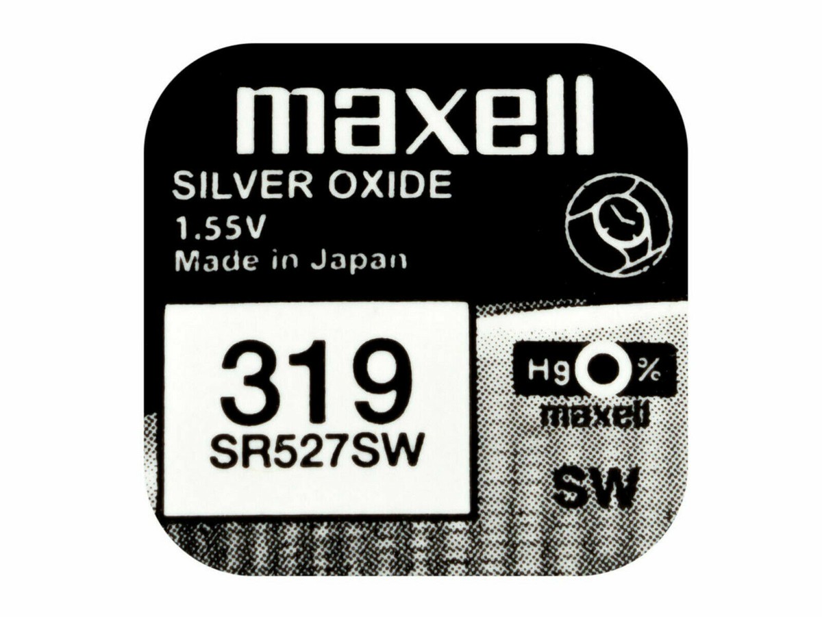 2 X Maxell 319 Pila Batteria Orologio Mercury Free Silver Oxide - Foto 5