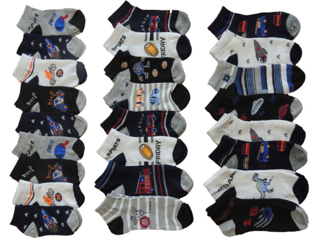 SALE ! 12 Paar Jungen Kinder Sneaker Kurz Socken Modelle Größen Farben Füßlinge
