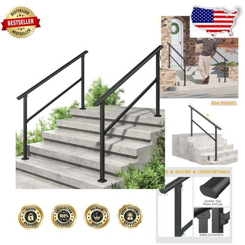 Adjustable Wrought Iron Hand Rails for Outdoor Steps - Ergonomic Safety ...