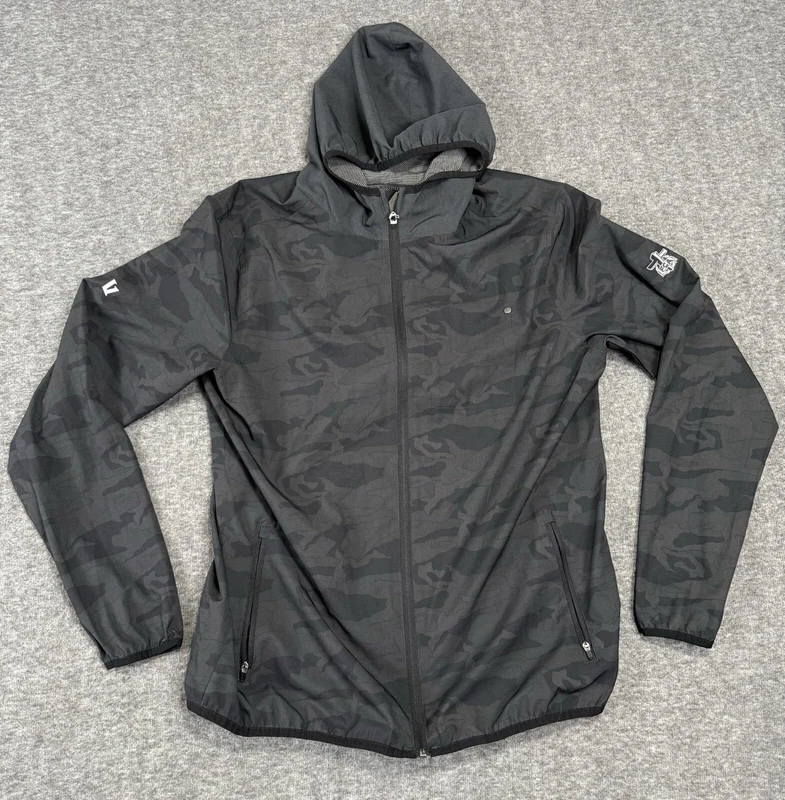 vuori full zip outdoor trainer shell camouflage hooded jacket
