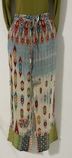 Johnny Was Power Scarf Boho Pant in Georgette in Mixed Prints Size S