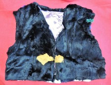 Child's Girl's Faux Fur Vest Black White w/ Lilac Lining Unique Ultra-Soft