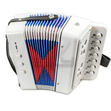 GREAT GIFT NEW Top Quality White Accordion Kids Musical Toy w 7 Buttons 2 Bass