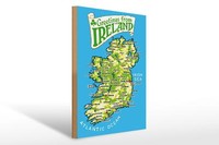 Holzschild Urlaub 30X40 Cm Greetings From Ireland Landkarte Deko Schild