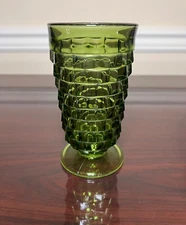 One WHITEHALL GREEN by Colony 6" Iced Tea  Glass Flared Rim 14 oz