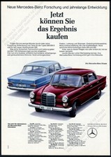 1966 Mercedes Benz 200 200D 2 car color photo unusual German vintage print ad