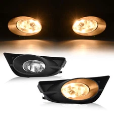 2PCS Glass Fog Lights & Black Bezel With Bulbs  For Honda Fit 2009 2010 2011