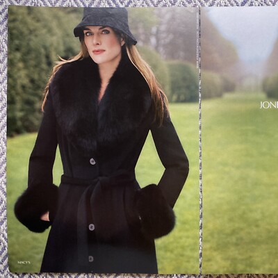 2005 Jones New York 2 pg PRINT AD Brooke Shields Fur Jacket Hair Fall Fashion