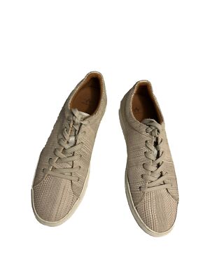 Aquatalia Alaric Embossed Woven Leather Grey Sneakers Mens 11 M