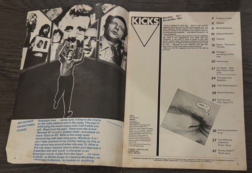 KICKS MAGAZINE: ISSUE 1 (FIRST ISSUE - NOVEMBER 1981) - Foto 2 di 4