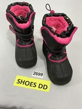 Toddler Girls Athletech 10 M Black Pink Lined Rubber Snow Boots NWOT