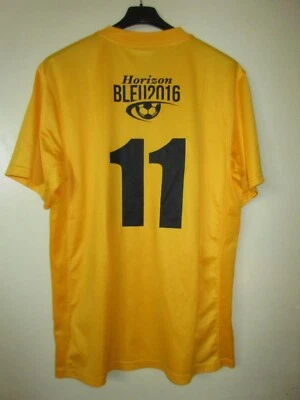 Maillot NIKE porté n°11 jaune HORIZON BLEU 2016 Dri-Fit football shirt trikot L - Photo 1/3