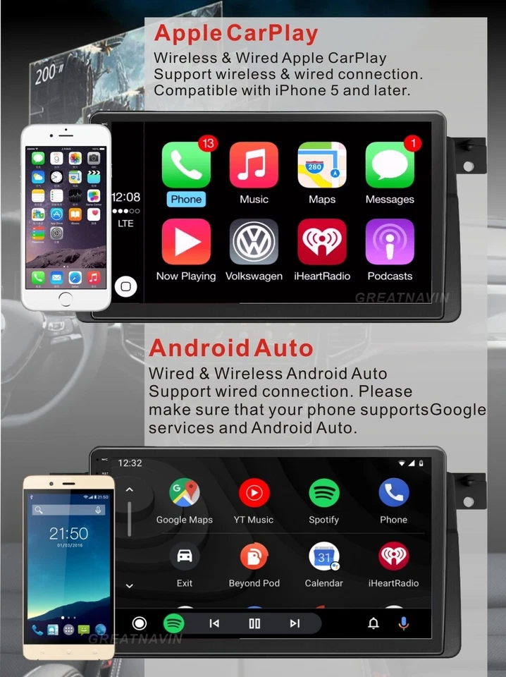 9" Autoradio CarPlay für BMW E46 3er M3 GPS Radio Sat Nav with BT WIFI +Kamera - Bild 4 von 4