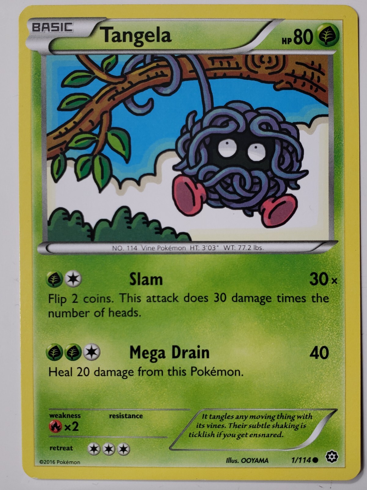 Tangela 1/114 - VLP - XY Steam Siege Pokemon Card - OOYAMA Art