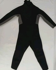 Realon Sports Unisex Kids Wetsuit Size XS Black Gray Zipper Swim Neoprene