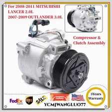 For 2008-2009 Mitsubishi Outlander 3.0L AC A/C Compressor with Clutch Assembly