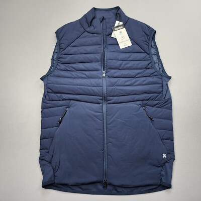Kenneth Cole Tech Vest Lightweight Stretch Puffer Vest Navy Blue Men's Size  L