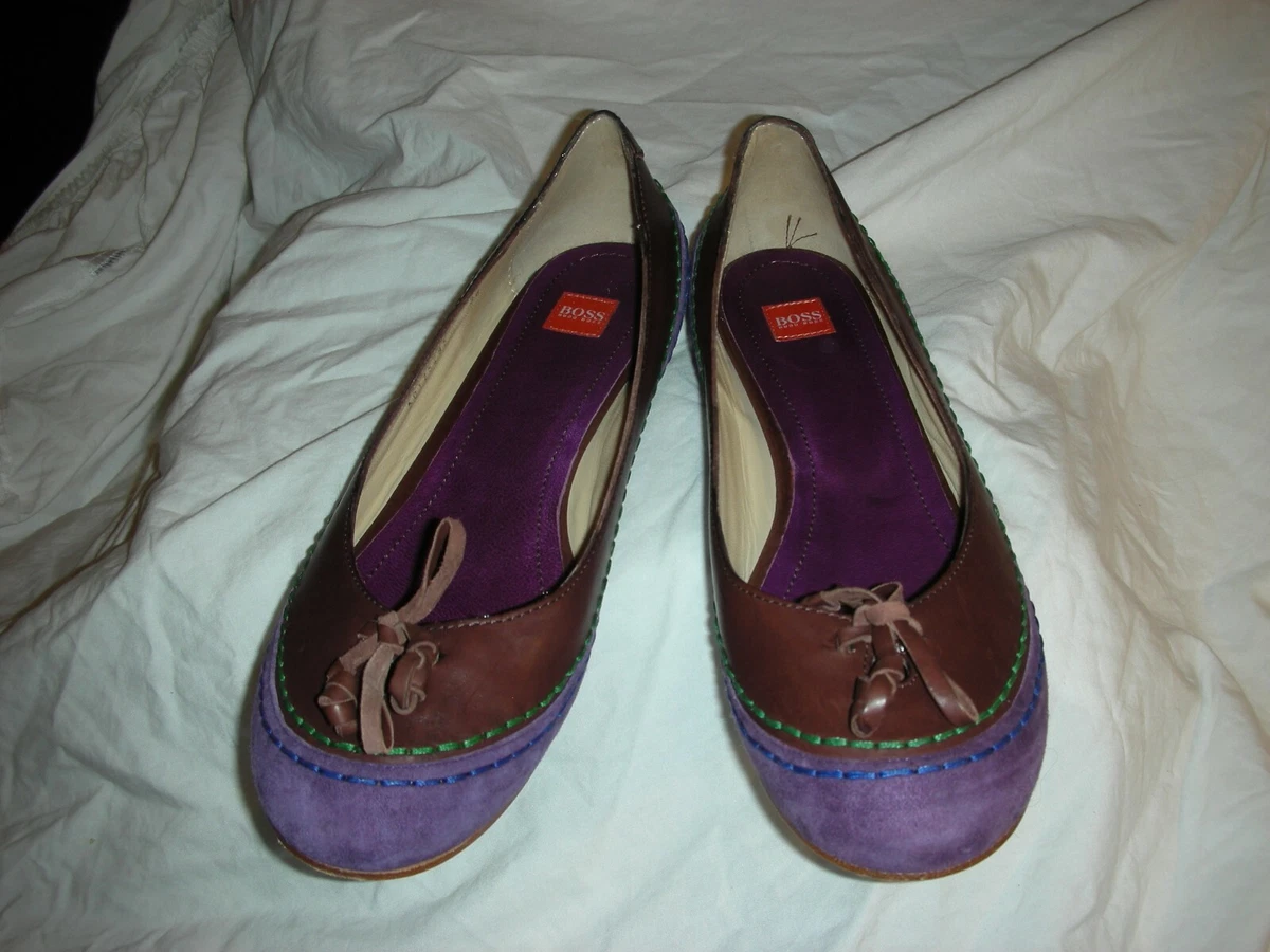 Hugo Boss Ladies Pumps in purple and brown leather UK size 38 eBay