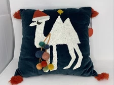 Opalhouse x Jungalow Embroidered Boho Christmas Camel Square Throw Pillow