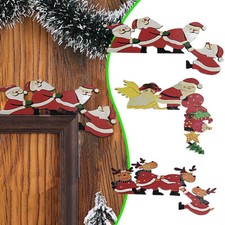 Christmas Door Frame Decoration Colorful Wooden Ornament Xmas Party Decor ZC