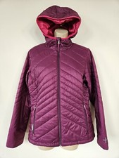 Icebreaker Merino Wool Purple Puffer Jacket M Uk 12 Hooded Quilted Coat Pocket