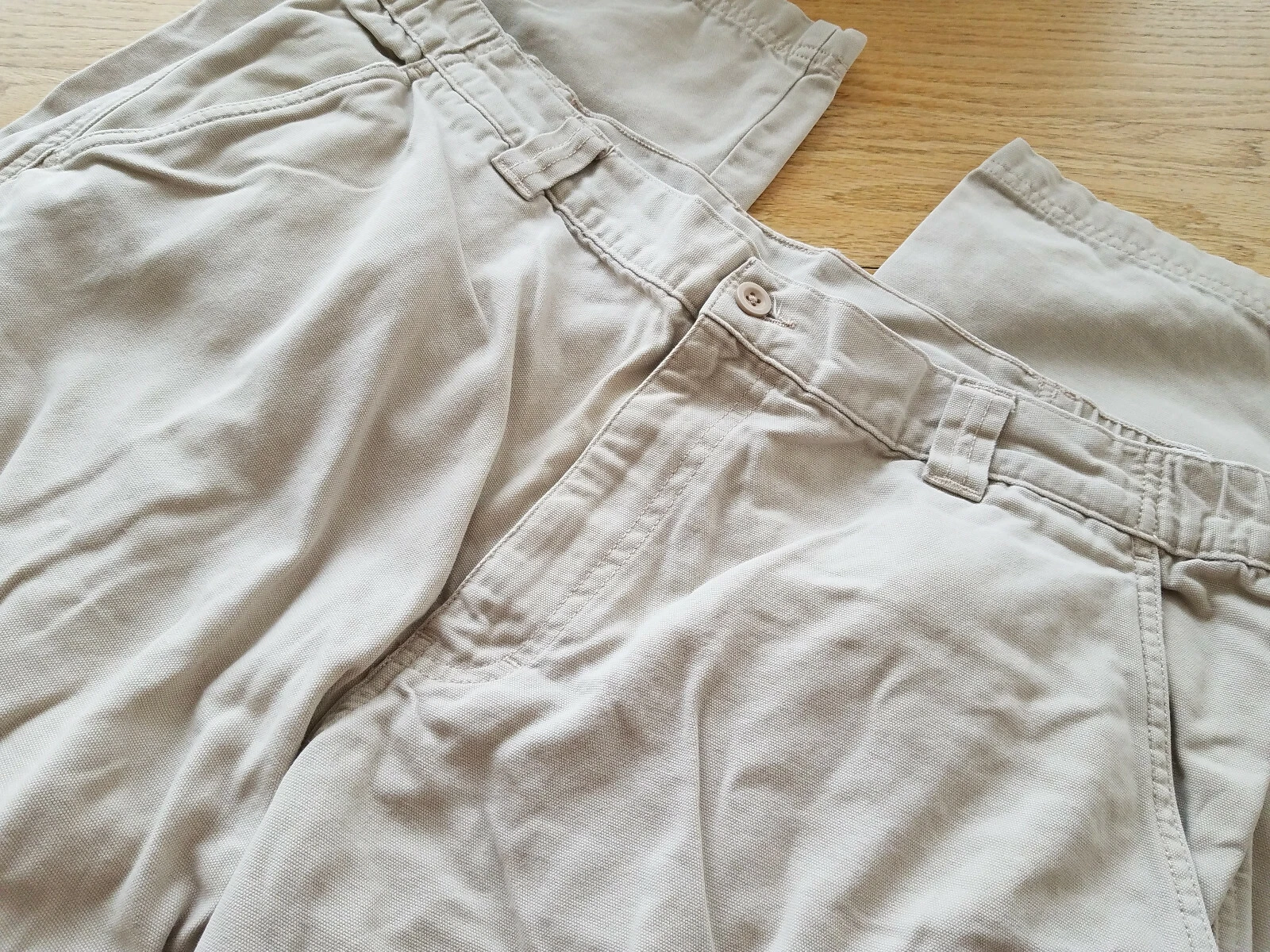 LL Bean Mens 37 x 30.5 Hiking Cotton Cargo Outdoor Pants Flat Front