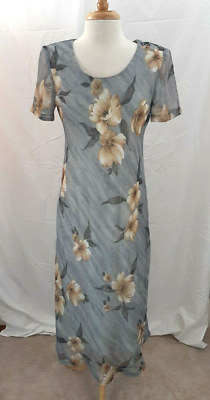 Petite Sophisticate Womens 8 Gray Floral S/S A Line Chiffon Long Midi Dress 90s | eBay Petite Sophisticate Womens 8 Gray Floral S/S A Line Chiffon Long Midi Dress 90s | eBay