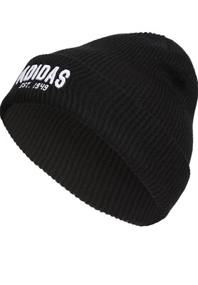 adidas 3 Inch Fold Mens Beanie - Black | eBay