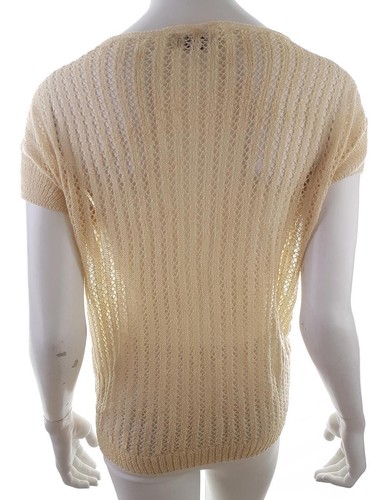 Blusa beige cotone manica corta taglia M - Foto 3 di 5