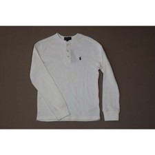 Polo Ralph Lauren Boys Holiday White Waffle Weave Long Sleeve Size M 10-12