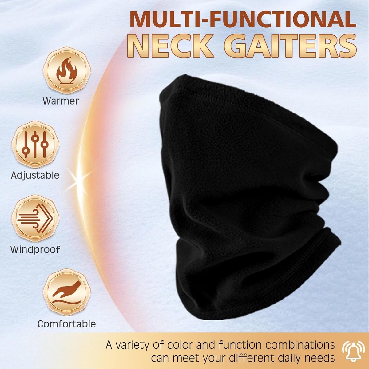 Winter Neck Gaiter Fleece Warmer Bandana Balaclava Ski Face Scarf