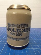 St. POLYCARPI Bierkrug Zinndeckel Steingut Keramik 0,5 L W/Germany P-1630