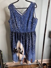 BIG SALE ⭐ Christmas Women Santa Claus Dress  Blue Party  Fancy Dress 3XL