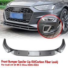 Carbon Style Front Bumper Spoiler Lip Kit For Audi A4 S4 B9.5 Sline 2020-2024 21