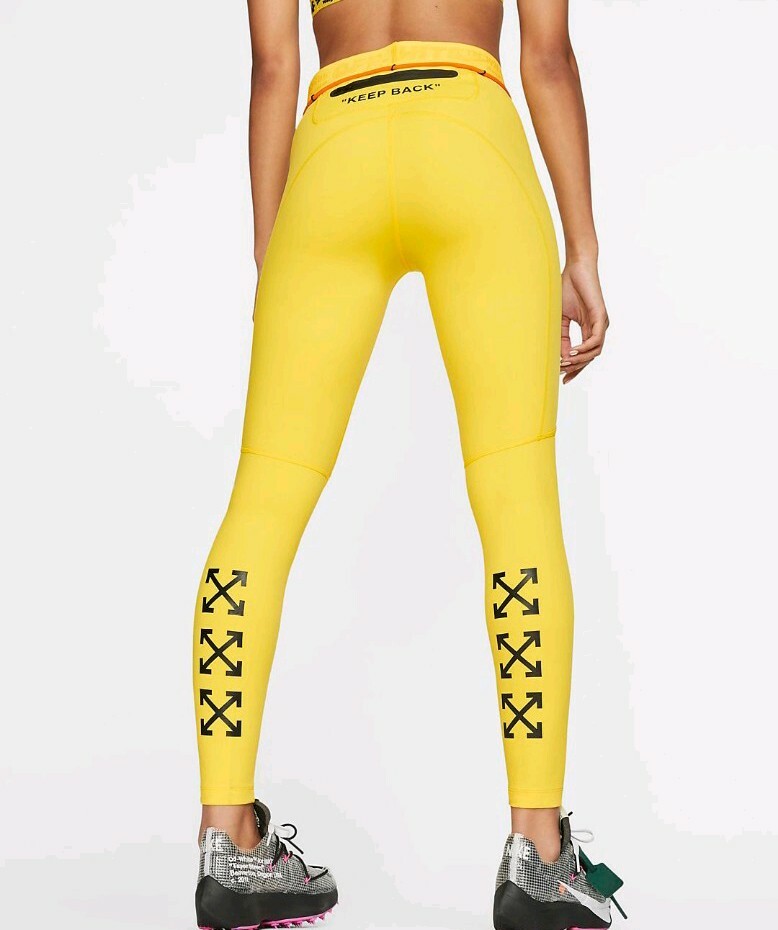 NIKE X OFF WHITE LEGGINGS SIZE MEDIUM IN YELLOW