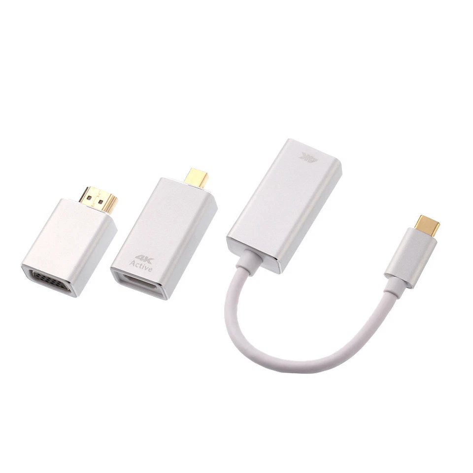 USB 3.1 Type-C to Mini DP Display Port HDMI VGA Female Active Adapter Converter - Image 2 of 4