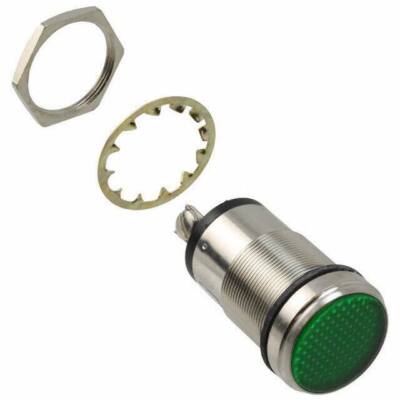 LED PNL MT 1 125VAC WT FLACH GRN