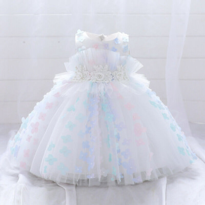 Fancy Kids Flower Girls Dress Bridesmaid Party Long Gown Princess Christmas New