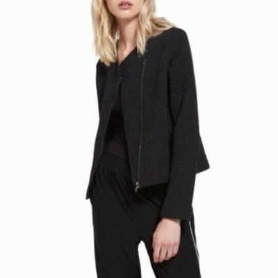 Lysse Quilted Devoe Jacket Size XS Womens Asymmetrical Zip Black 24-2243-M7