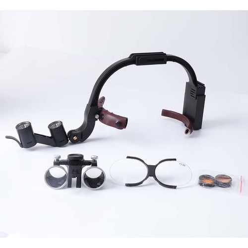 Lenti di ingrandimento binoculare dentale wireless 3,5X con luce frontale LED 5W 2 LED 2 batterie - Foto 15 di 24