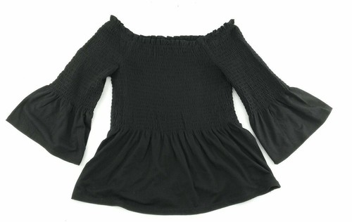 No Comment Girls Off The Shoulder Black Long Sleeve Top Size XL (16) - Picture 7 of 12