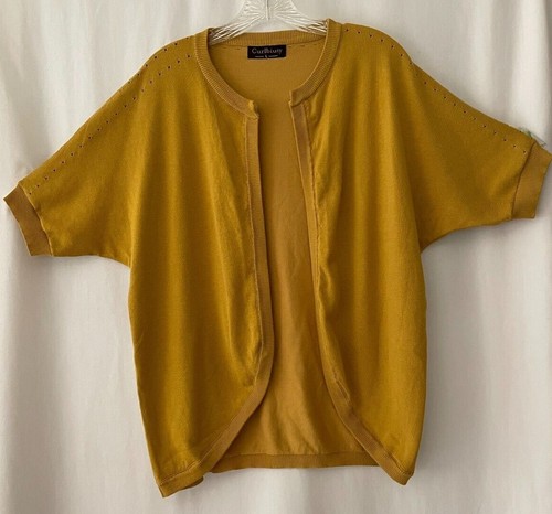 mustard yellow cardigan sweater size 